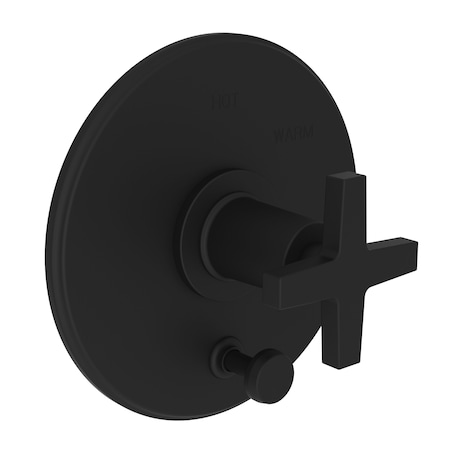 Newport Brass Pressure Tub & Shower Diverter Plate With Handle in Flat Black 5-2982BP-56